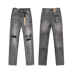 Ksubi Distressed Grey Straight Denim Jeans