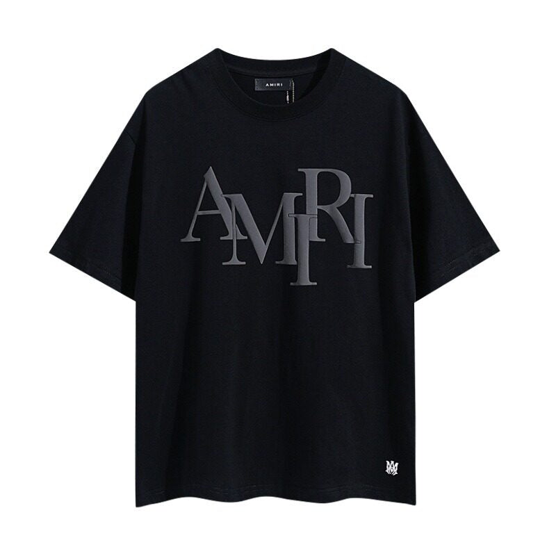AMIRI Black Embossed Logo Tee