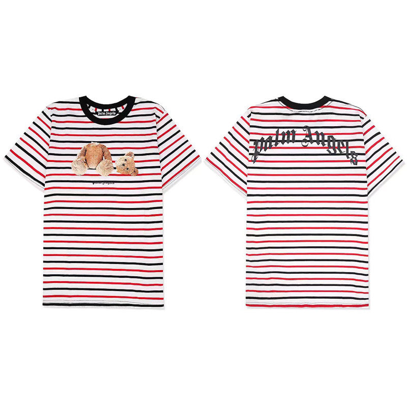 Palm Angels Striped Teddy Bear Tee