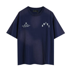 AMIRI Navy Washed Dual Logo Tee