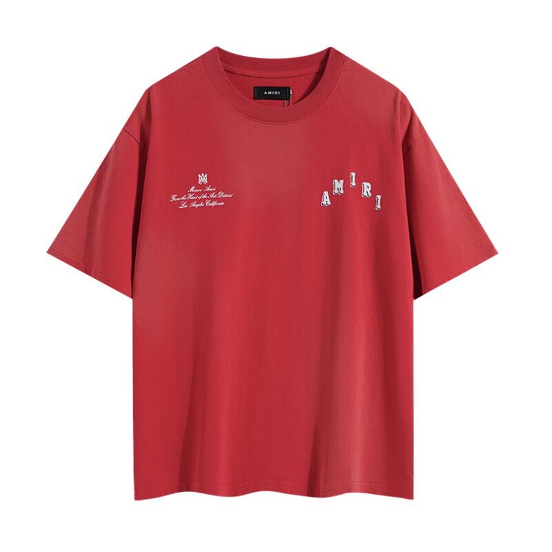 AMIRI Red Washed Dual Logo Tee