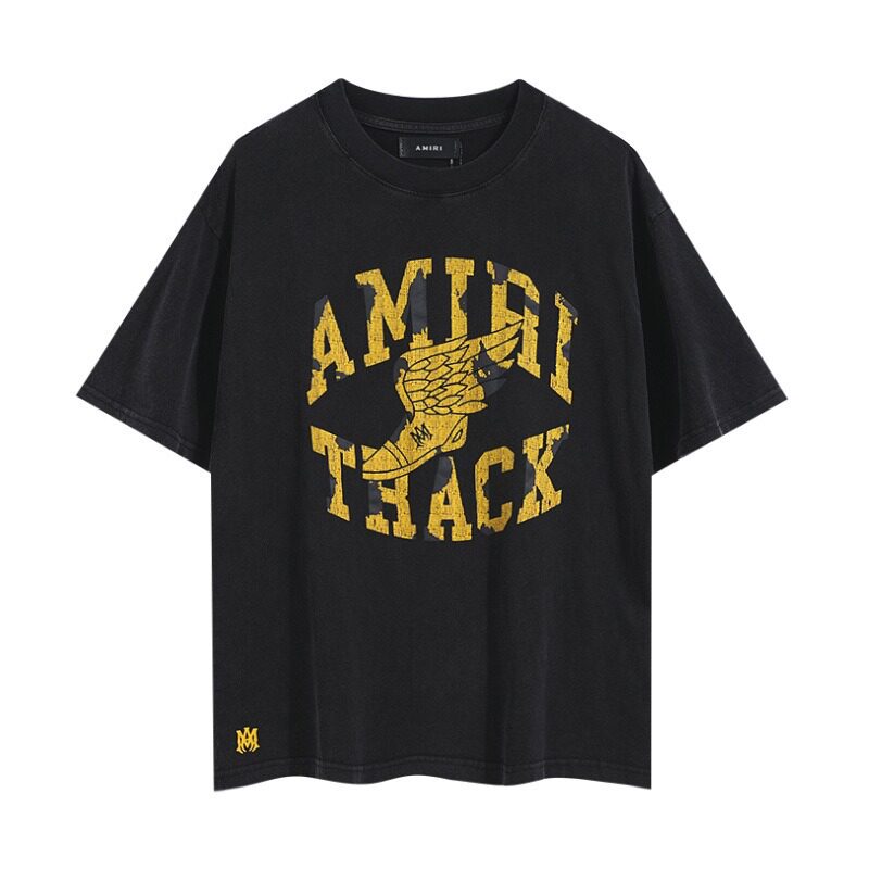 AMIRI Black Washed Track Graphic Tee