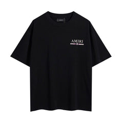 AMIRI Black Varsity Embroidered Tee