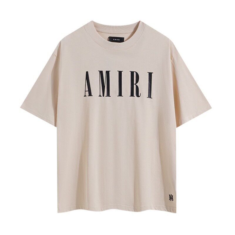 AMIRI Beige Block Logo Tee