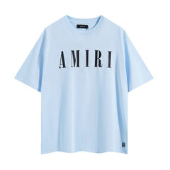 AMIRI Light Blue Block Logo Tee