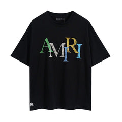 AMIRI Black Multicolor Sketch Logo Tee