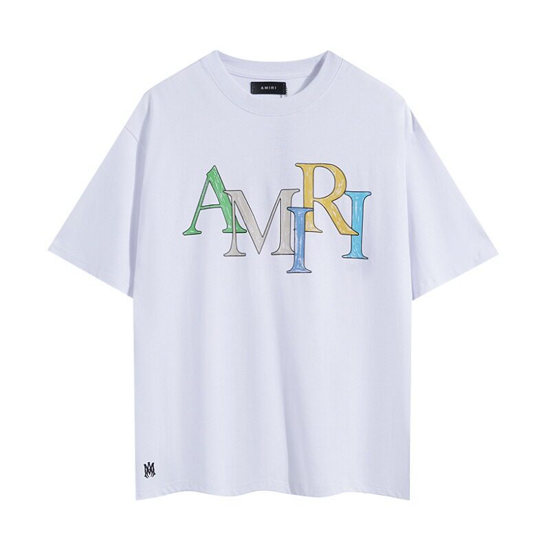 AMIRI White Multicolor Sketch Logo Tee