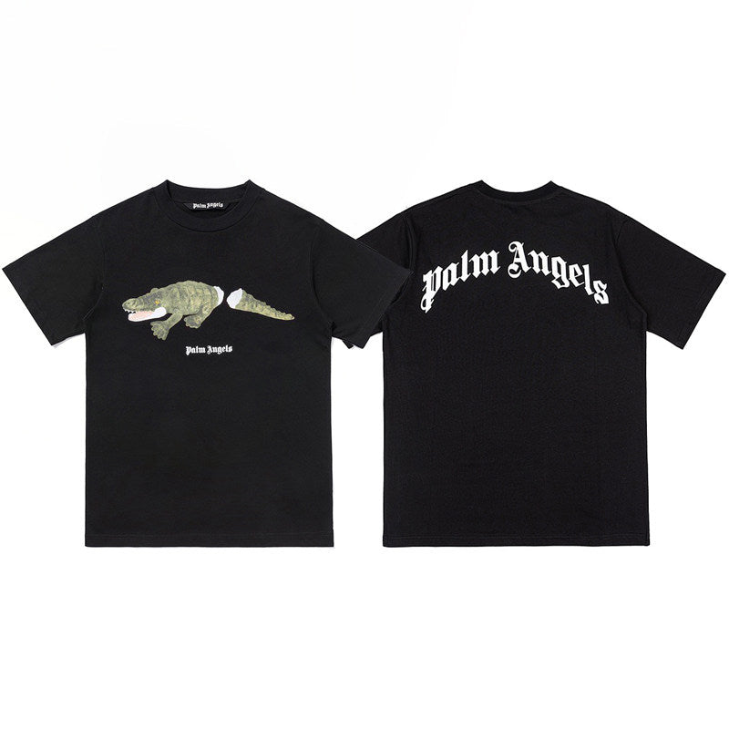 Palm Angels Crocodile Graphic Oversized Casual Tee