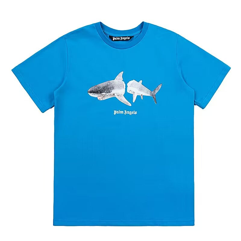 Palm Angels Split Shark Graphic Oversized Casual Tee