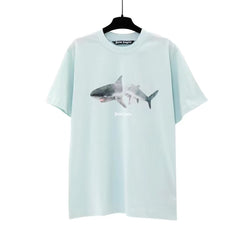 Palm Angels Split Shark Graphic Oversized Casual Tee