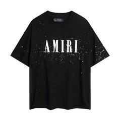 AMIRI Black Paint Splatter Logo Tee
