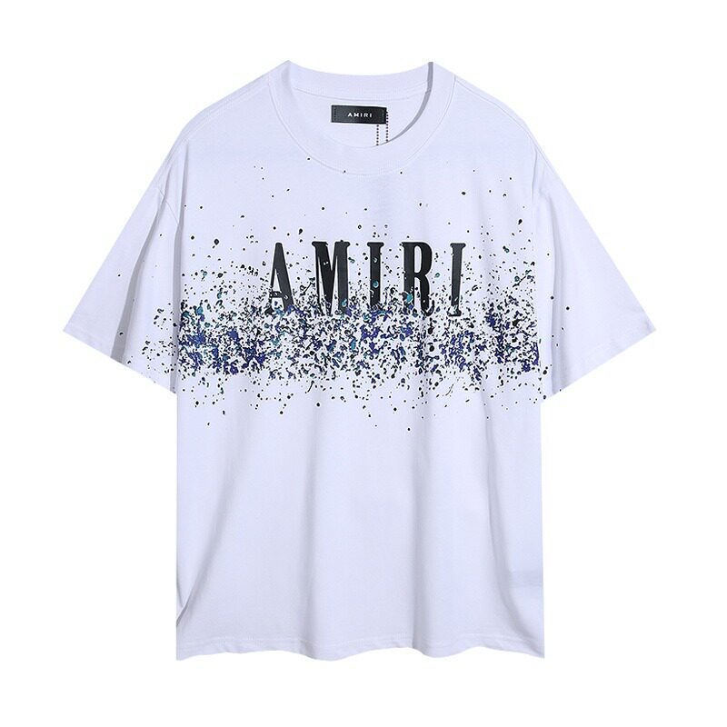 AMIRI White Splash Paint Logo Tee