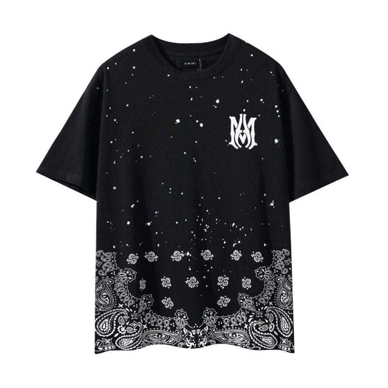 AMIRI Black Paisley Monogram Tee