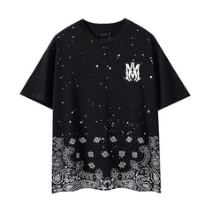 AMIRI Black Paisley Monogram Tee