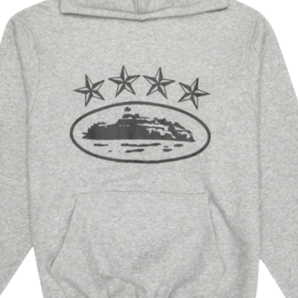 Corteiz 4Starz Alcatraz Hoodie Grey