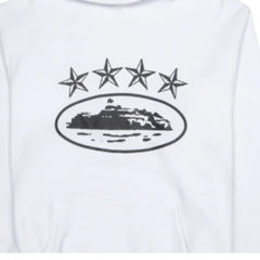 Corteiz 4Starz Alcatraz Hoodie White