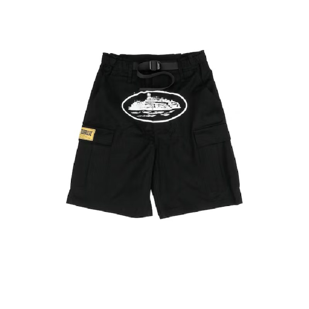 Corteiz Guerillaz 21 Cargo Shorts Black