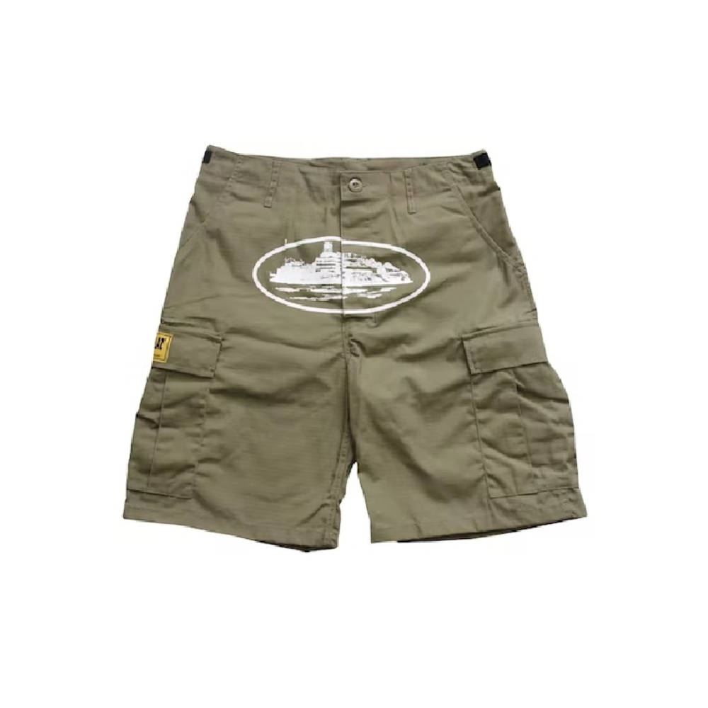 Corteiz Guerillaz 21 Cargo Shorts Khaki Green