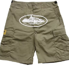 Corteiz Guerillaz 21 Cargo Shorts Khaki Green