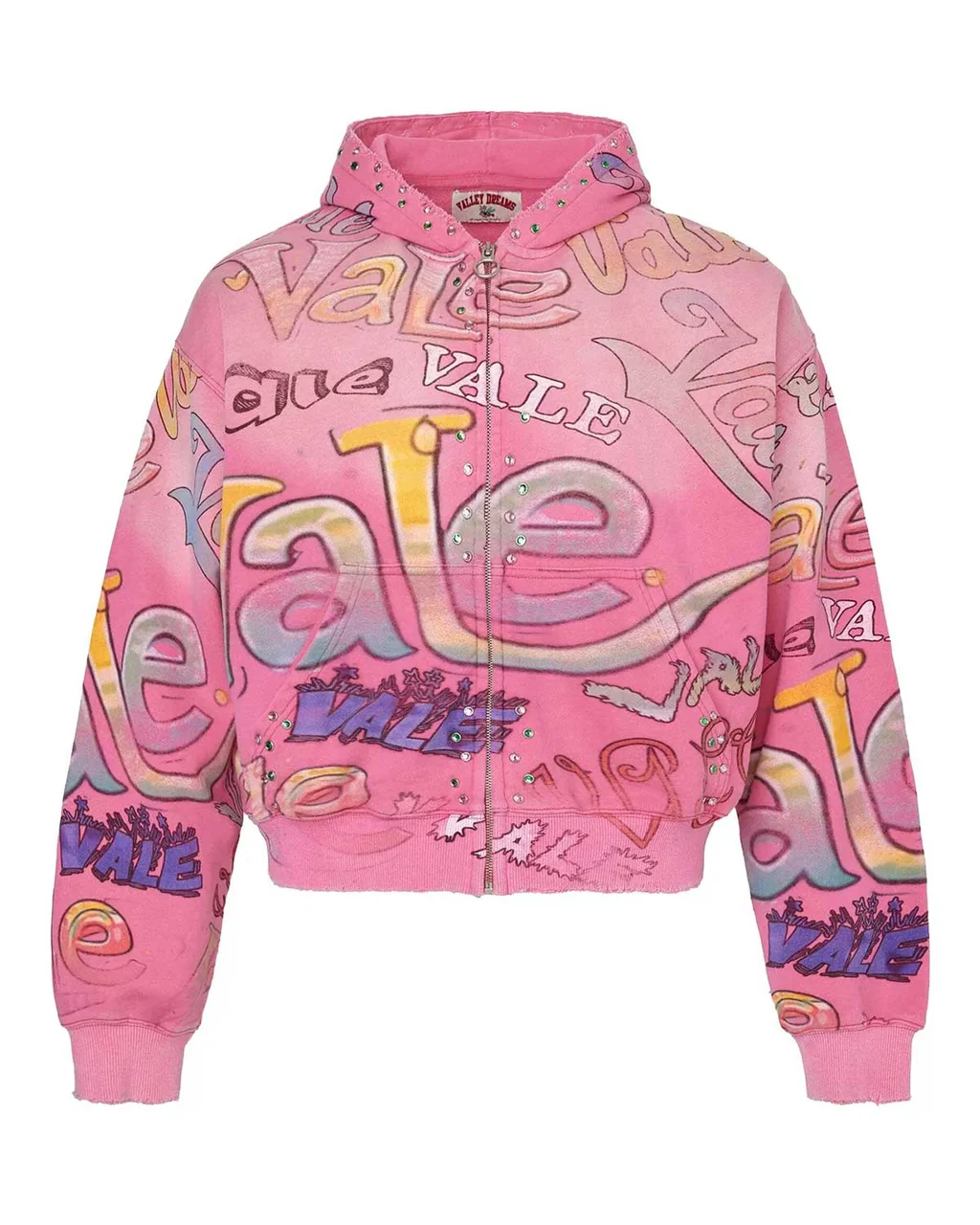 Vale Forever Rhinestone Graffiti Hoodie