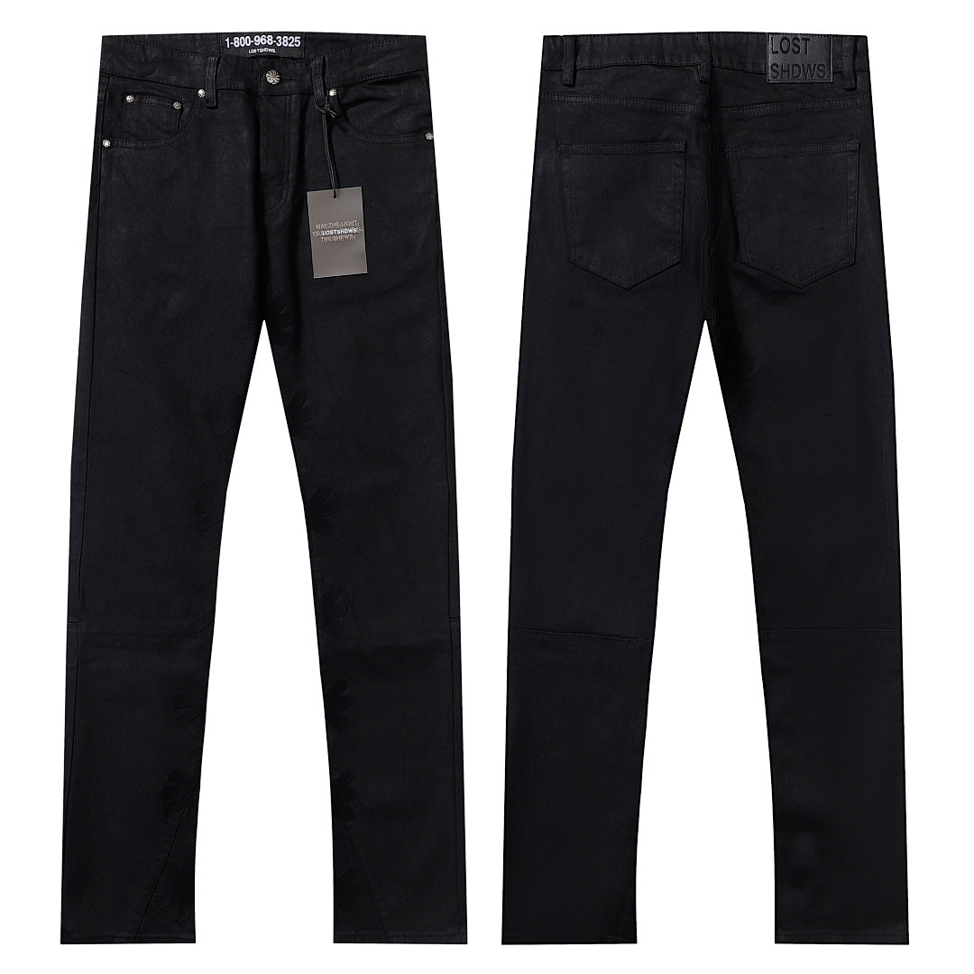 LOST SHDWS Black Wax Denim Pants