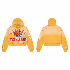 Vale Forever Gradient Yellow Sun Moon Zip‑Up Hoodie